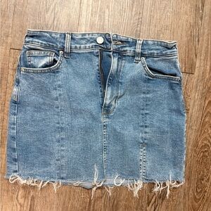 PacSun Blue Distressed Denim Mini Skirt